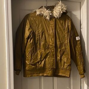Women's Gold Puffer Jacket